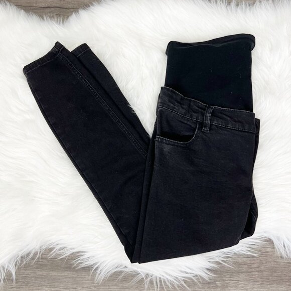 ASOS Maternity Denim - ASOS Maternity US 2 Black Skinny Jeans Over Belly Band